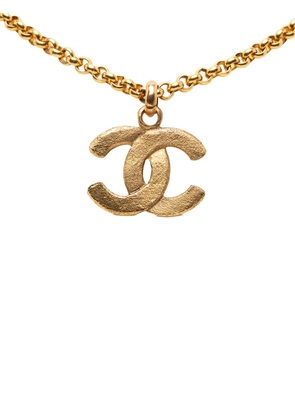 CHANEL Pre-Owned 1980-1990 Gold Plated CC Pendant Necklace costume necklace