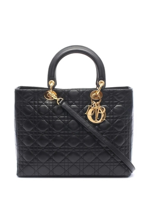 Christian Dior Pre-Owned 2000s large Lady Dior leather handbag - Black