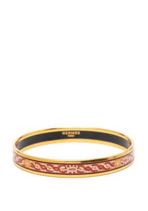 Hermès Pre-Owned 2000-2020 Narrow Mosaic Style Geometric Pattern Enamel Bangle 65 costume bracelet - Gold