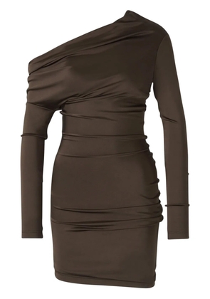 Alexander McQueen ssymmetrical mini dress - Brown