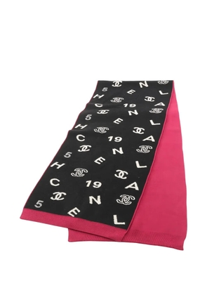 CHANEL Pre-Owned 1986-1988 logo scarf - Black