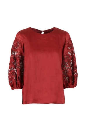 Max Mara MstOrdine lace-sleeve top - Red