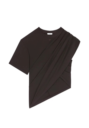 Courrèges asymmetric draped T-shirt - Brown