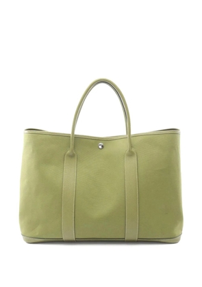 Hermès Pre-Owned 2006 MM Garden party Toile Officier leather tote bag - Green