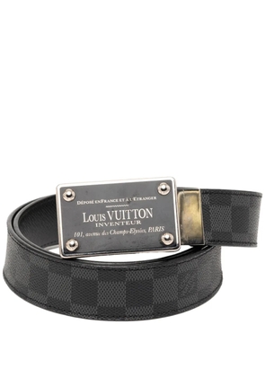 Louis Vuitton Pre-Owned 2009 Damier Graphite Ceinture Inventeur belt - Black