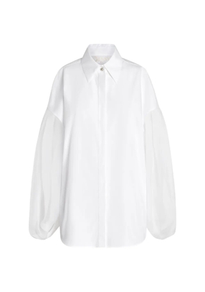Genny sheer-sleeves shirt - White