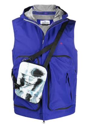 Stone Island logo-embroidered hooded gilet - Blue