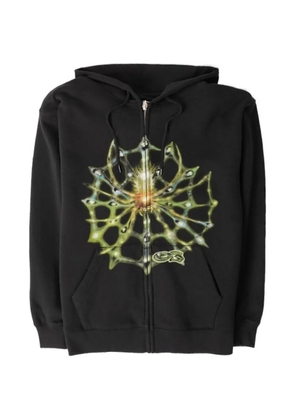 YARDSALE printed zip-up hoodie - Black