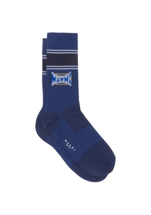 Marni striped cotton socks - Blue