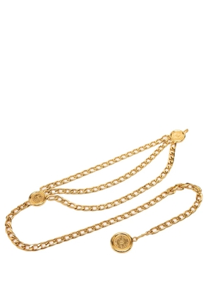CHANEL Pre-Owned 1980-2000 Gold Plated CC Medallion Triple Chain belt
