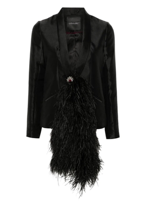 Loulou feather-sash blazer - Black