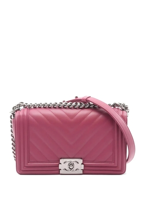 CHANEL Pre-Owned 2018 chevron chain cross body bag - Pink