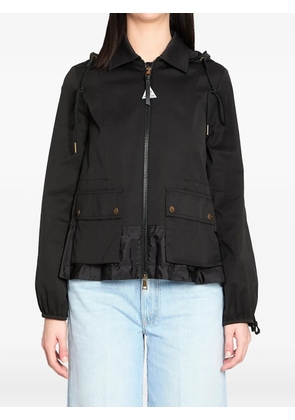 Moncler removable hood flap pocket jacket - Black
