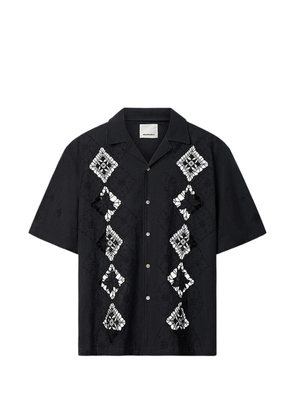 MARANT Indy embroidered camp-collar shirt - Black