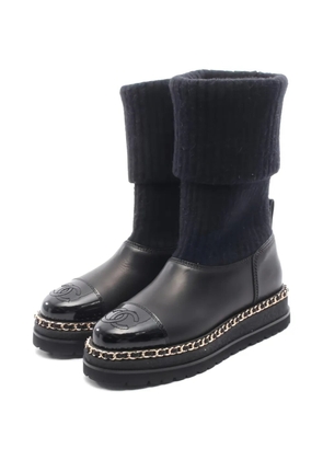 CHANEL Pre-Owned 1980s leather boots - Black