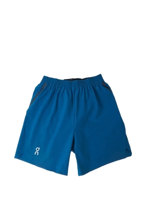 On elastic waist track shorts - Blue