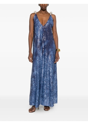 Rosanna Ocampo Goya sequin V-neck maxi dress - Blue