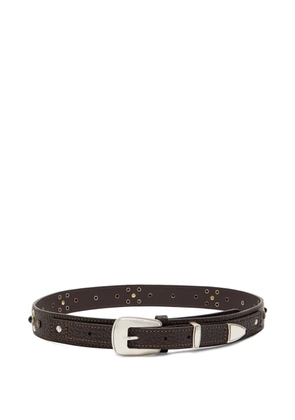 LEMAIRE studded grained-leather belt - Brown