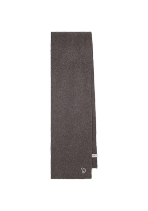 Paul Smith ribbed Zebra-patch scarf - Grey