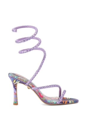 Kurt Geiger London Spiral butterfly-print heeled sandals - Purple