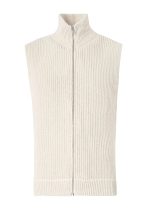 MM6 Maison Margiela knitted sleeveless cardigan - Neutrals