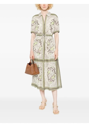Tory Burch bird paisley midi dress - Neutrals