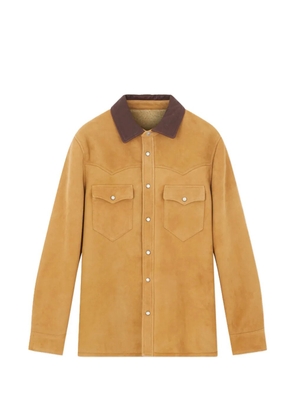 Fortela leather shirt jacket - Brown