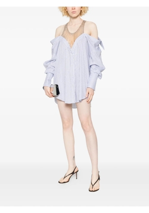 Giuseppe Di Morabito striped embellished mini dress - White