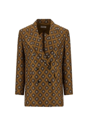Alberto Biani silk double-breasted blazer - Brown