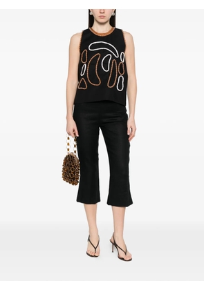 Rosanna Ocampo brown-trim blouse - Black