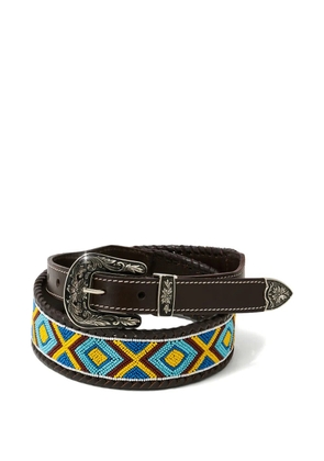 One Teaspoon beaded engraved-buckle belt - Brown