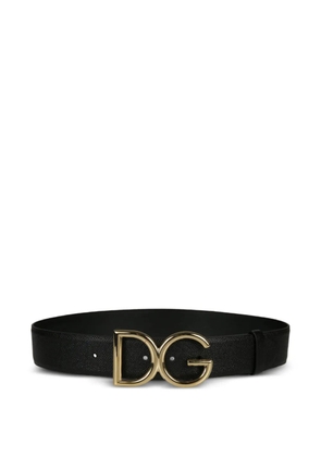 Dolce & Gabbana DG-logo leather belt - Black