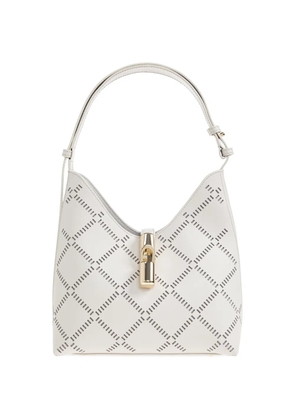 Furla small Goccia cutout lock tote bag - White