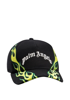 Palm Angels flames logo curved cap - Black