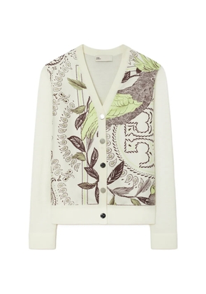 Tory Burch silk front cardigan - Neutrals