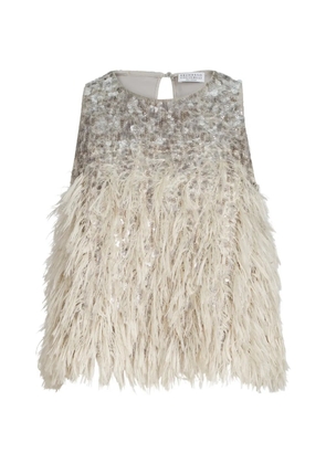 Brunello Cucinelli sequin-embellished top - Grey