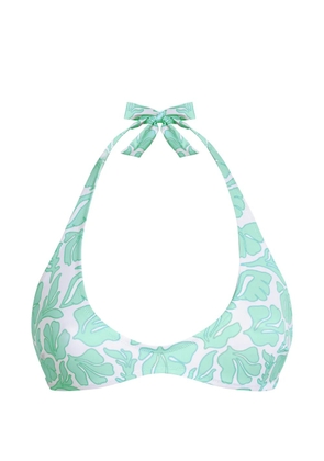Vilebrequin leaf-print bikini top - White