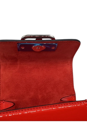 Valentino Garavani Pre-Owned micro V-sling patent-leather cross body bag - Red