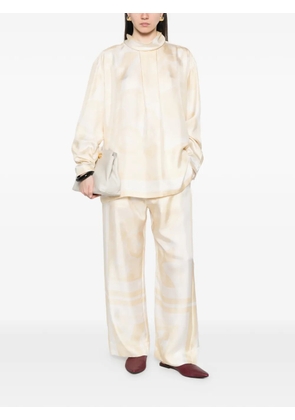 Carven patterned high-neck top - Neutrals