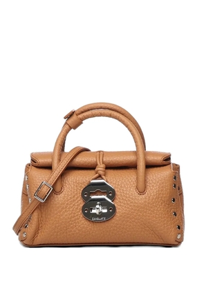 Zanellato small Dotta Centauro grained leather tote bag - Brown