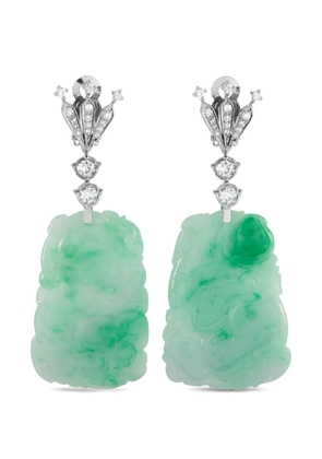 LB Exclusive diamond and jade earrings - Silver