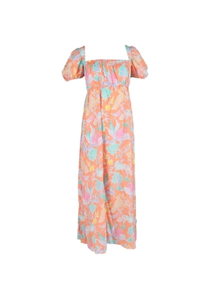 Diane Von Furstenberg Vintage 2022 Dhalia puff-sleeve A-line dress - Orange