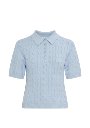 Gestuz cable-knit polo top - Blue