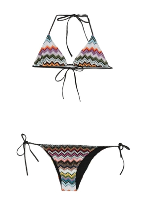 Missoni chevron-pattern triangle bikini set - Pink