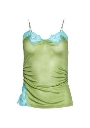 Christopher Esber lace-detail ribbed tank top - Green