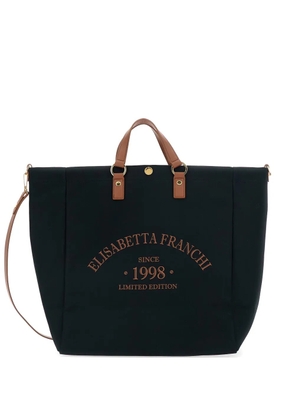 Elisabetta Franchi logo appliqué tote bag - Black