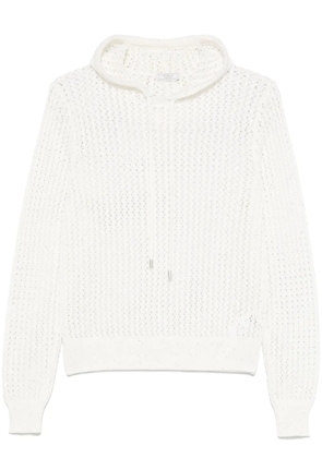 Peserico sequined knitted hoodie - White