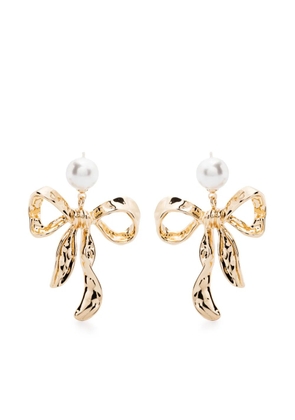 Self-Portrait bow earrings - Gold