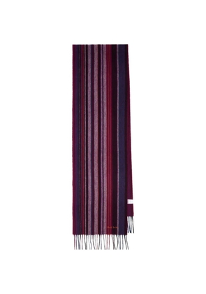 Paul Smith striped fringed wool scarf - Purple