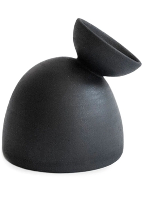 Origin Made Charred Dome clay vase (16cm) - Black